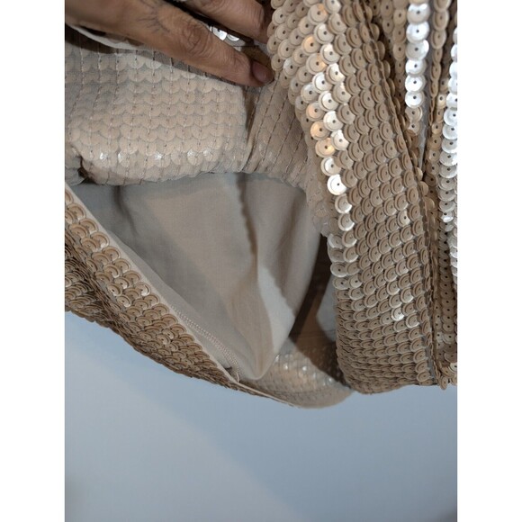 Nwt Express Dress Women Sz XS Gold Sequin Sleeveless Mini Party Cocktail - Picture 9 of 10